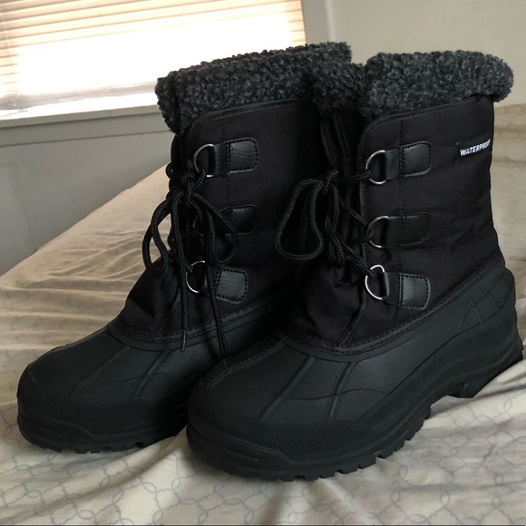 labo leather waterproof winter duck snow boots